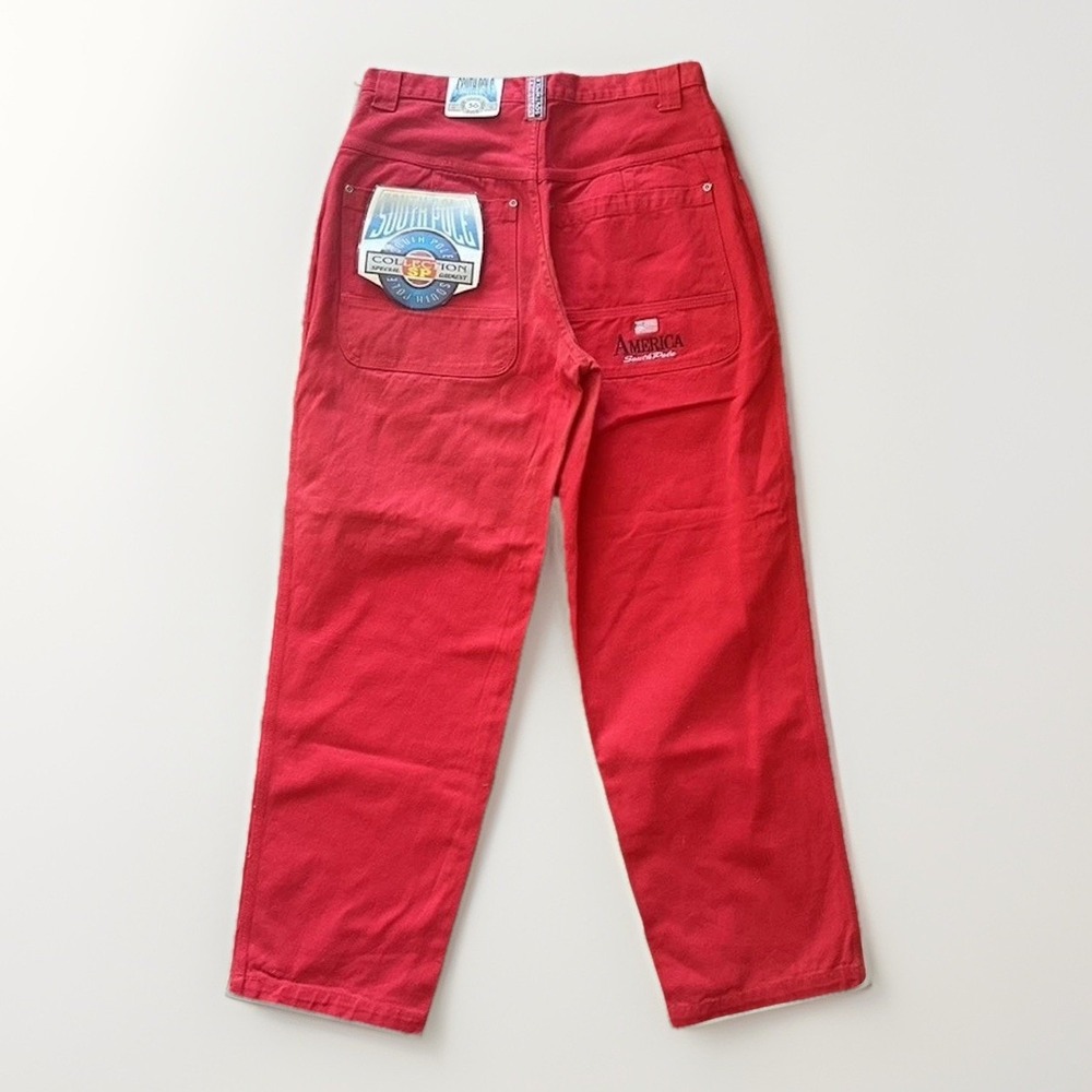 Vintage Southpole America Jeans 36 Baggy Wide Red Embroidered Y2K Skater Hip Hop